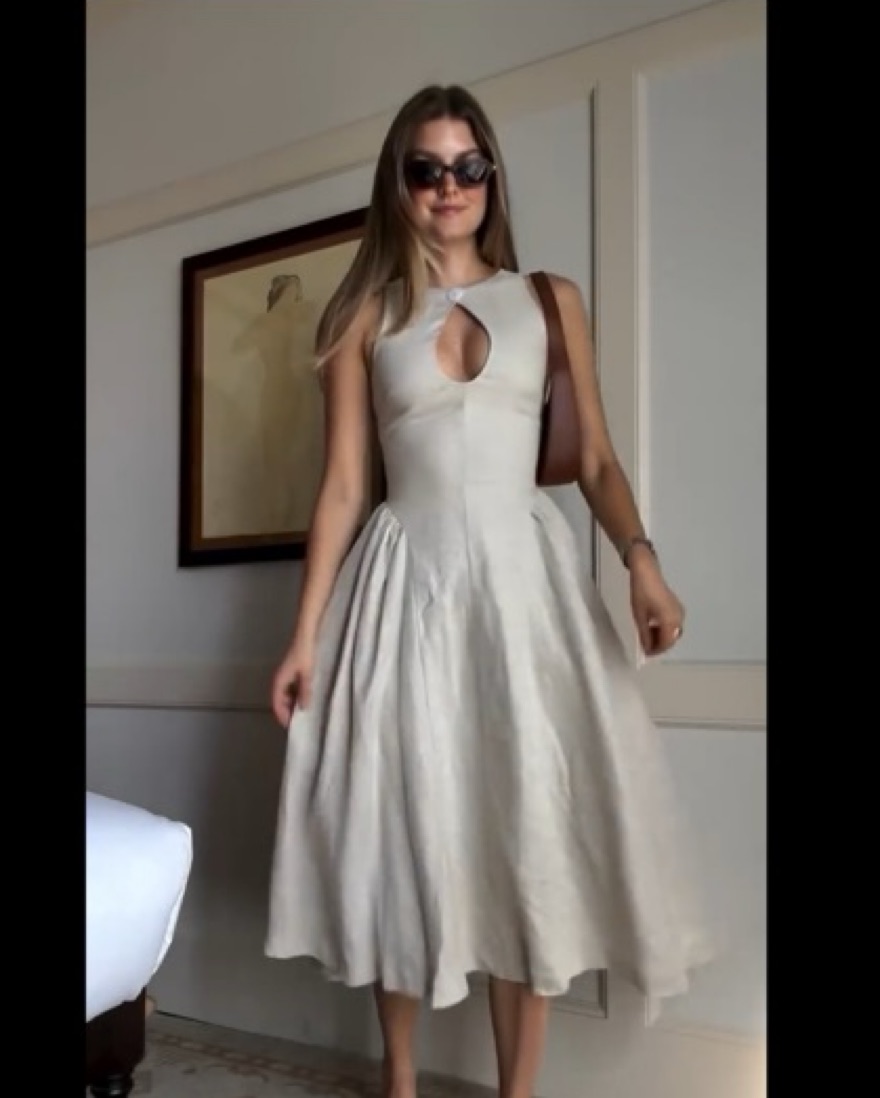 seina midi dress in natural linen lpa Sweet like summer, the @lpa Seina Midi Dress is here for all your warm  weather plans  Shop @styledsara's look now at the link in our bio
