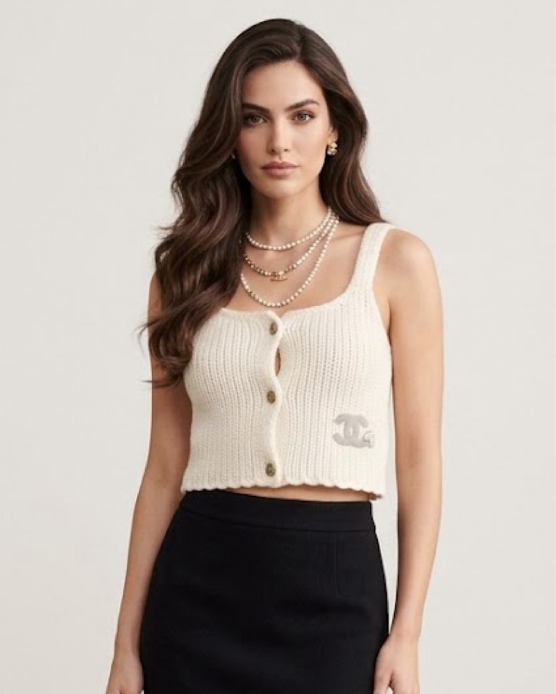 新品未使用 シャネル CHANEL CCロゴ ノースリーブニットベスト 白 Shop Chanel Tops - Pickle
