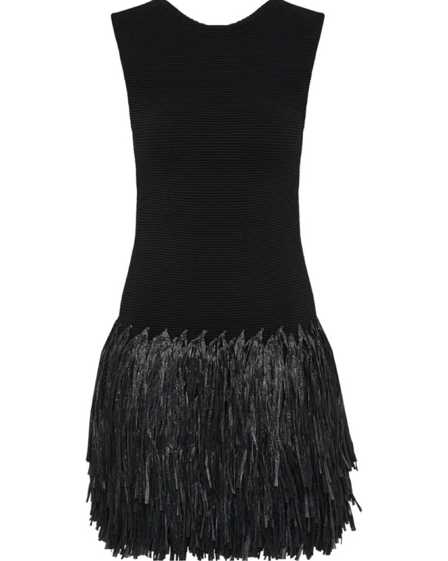 aje black dress mini AJE Bubble Hem Mini in Black – HONEY HIRE BOUTIQUE main image 0