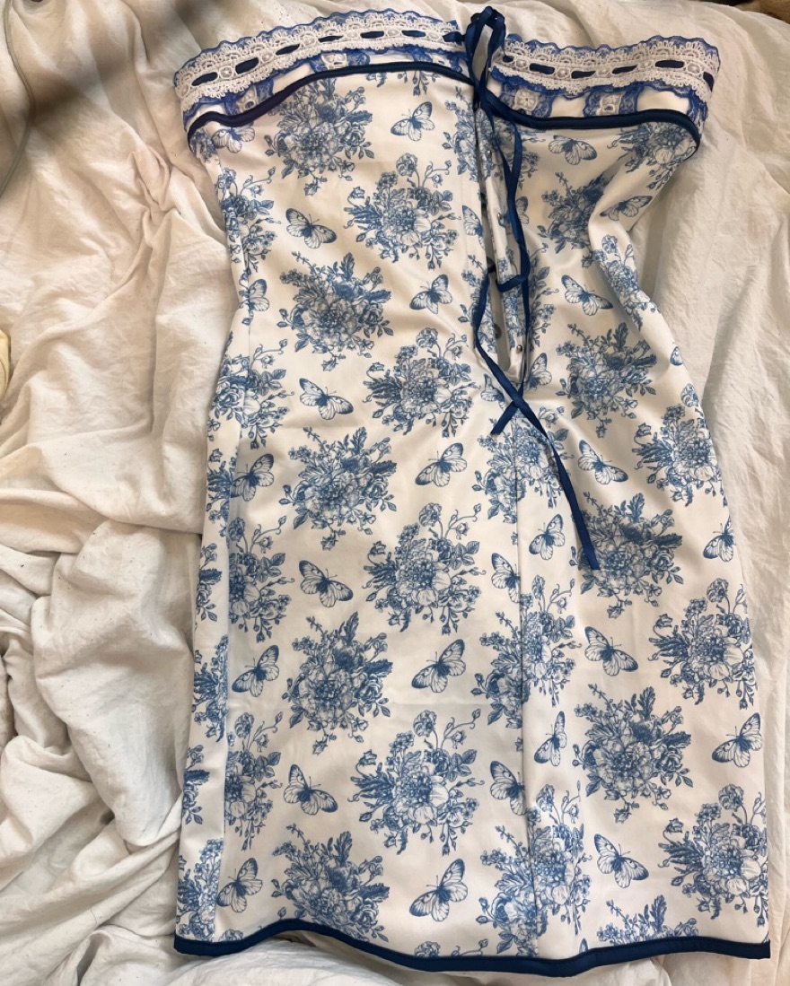 with jean corset dress dupe Denim Balletcore Corset Mini Dress
