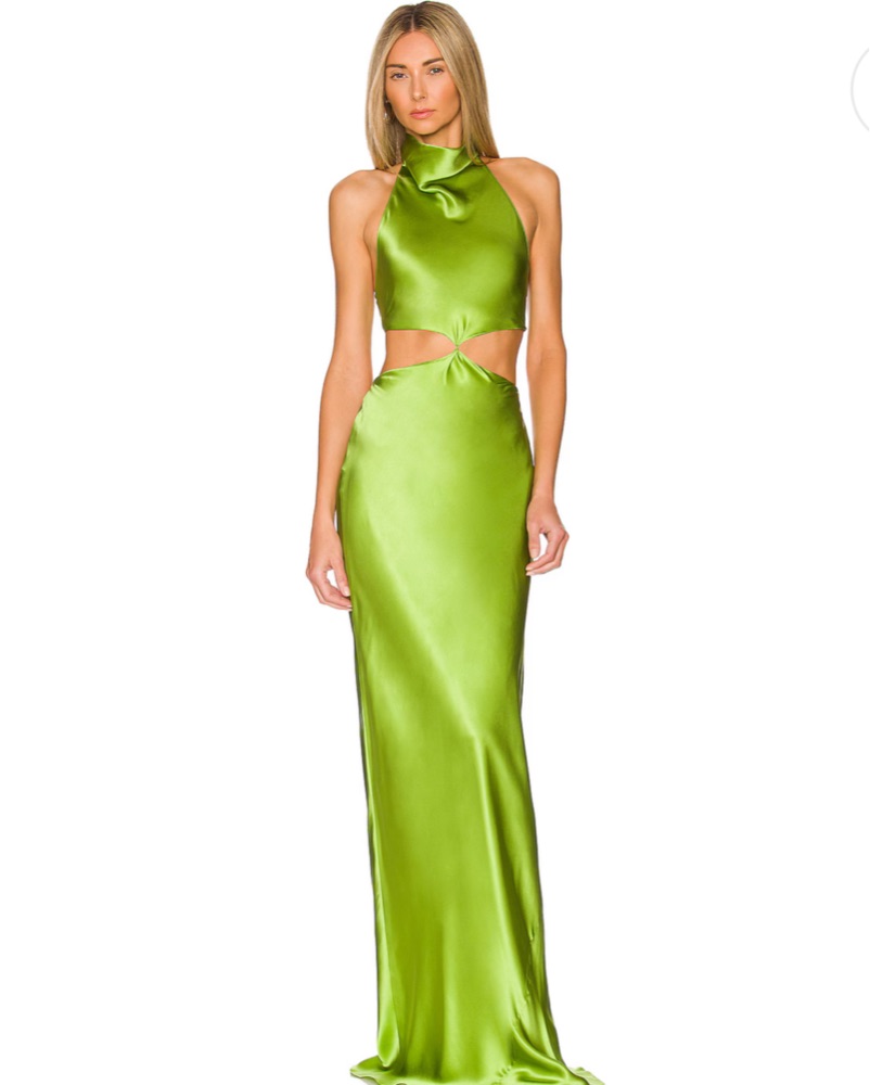 green silk cut out dress Taleah Cut Out Maxi Dress Green| Beginning Boutique US 6