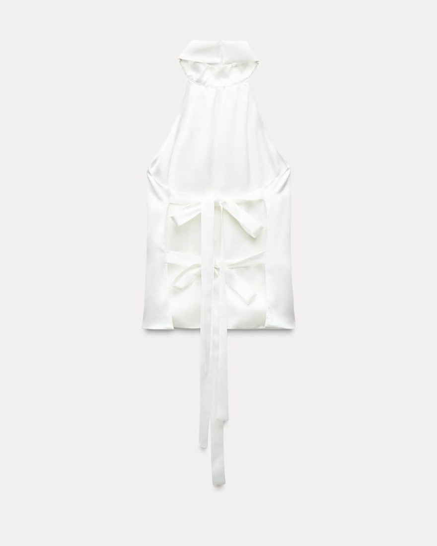 Zara Satin Halter Top | Pickle