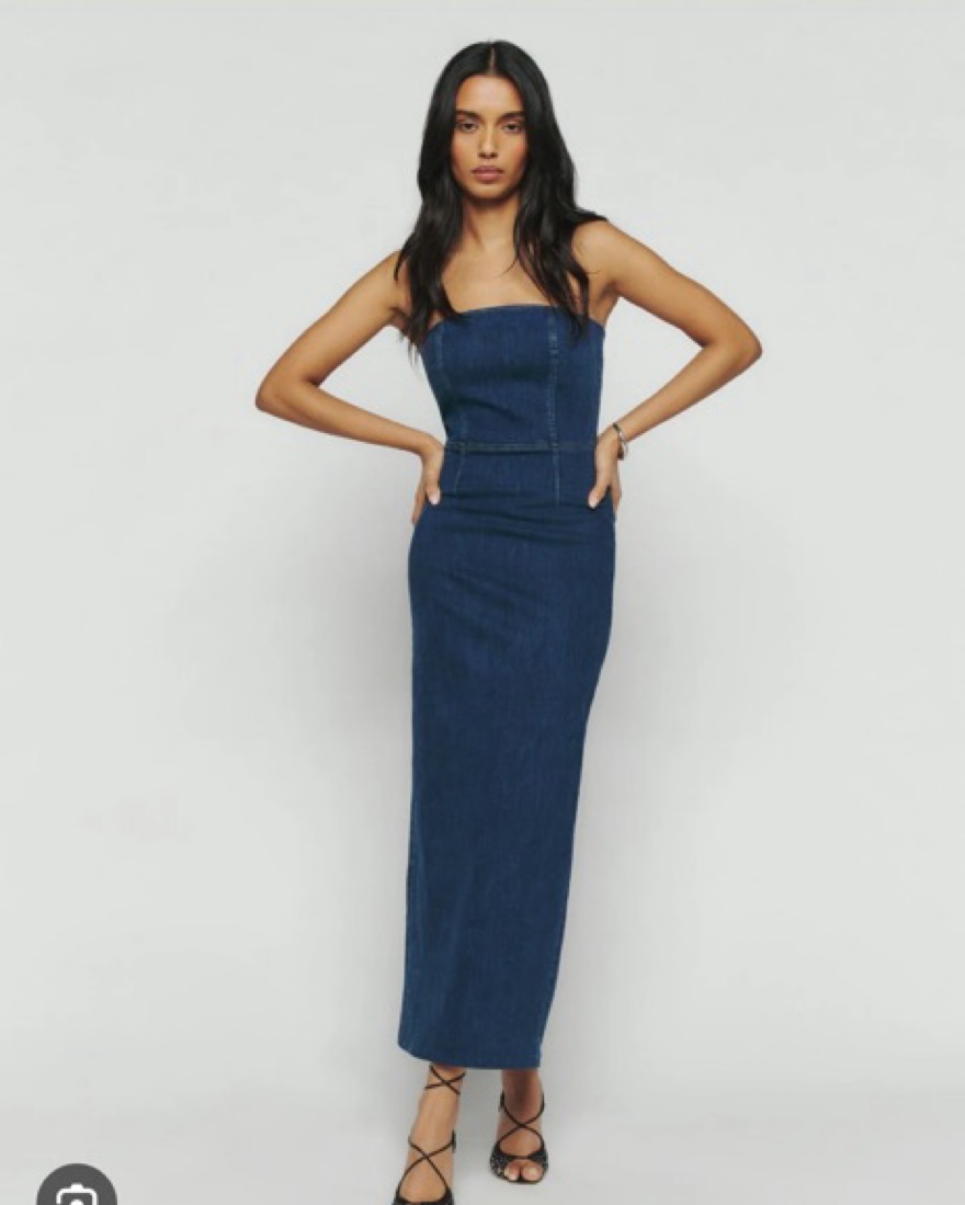 【Reformation】Denimfit Midi ワンピース 1314558.1.LAGUNA?_s=RAABAB0