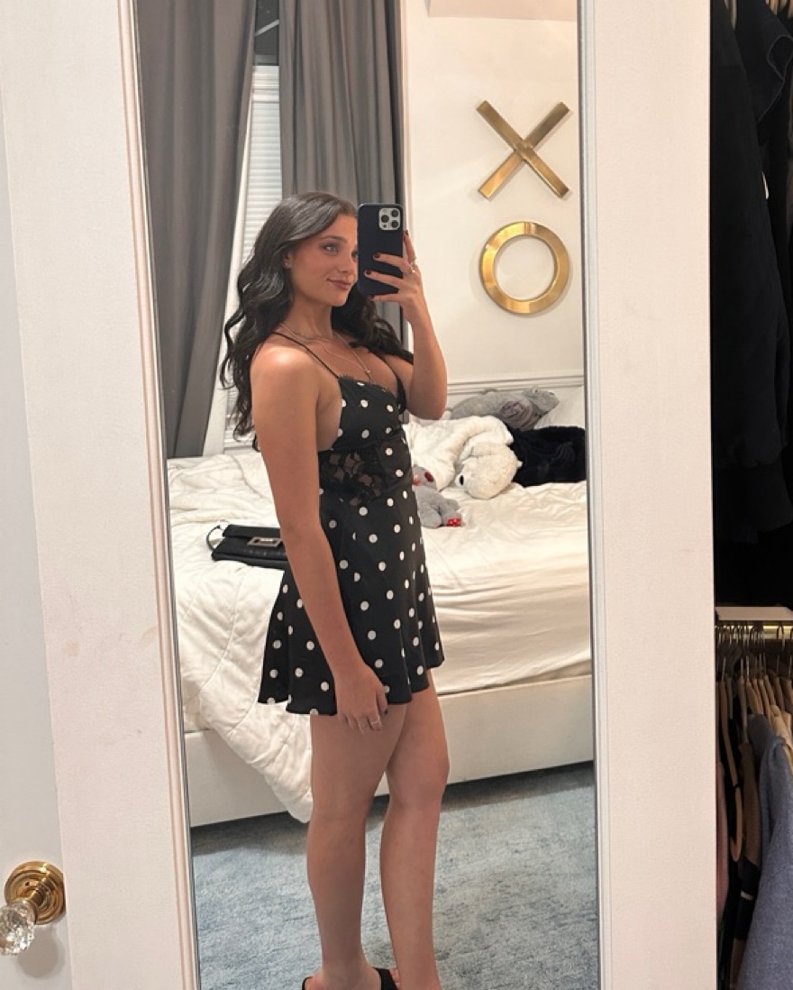 Isabella Slip Dress in Black & White by MORE TO COME / Revolve - Pickle