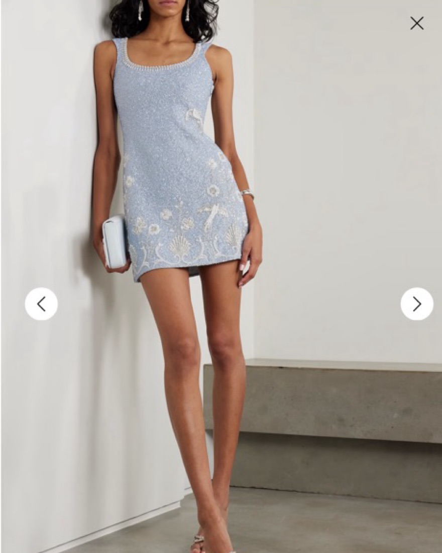 clio peppiatt blue dress Clio Peppiatt Hand Embroidered Mini Dres by Clio Peppiatt