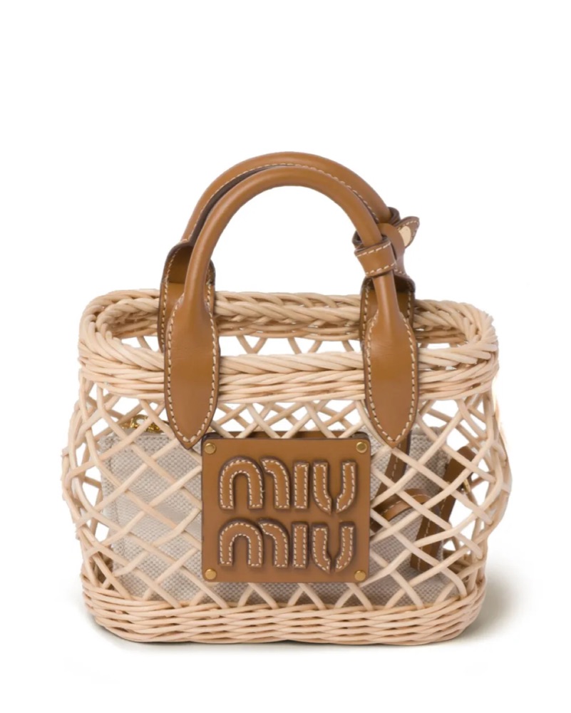 Miu Miu Woven Basket Bag by Miu Miu - Pickle