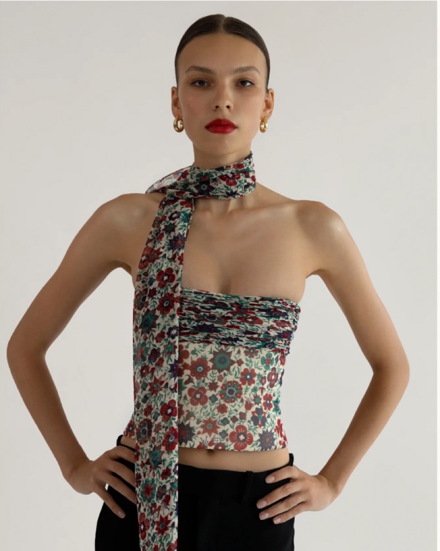 トップス orseundiris Orseund Iris Chiffon Bustier | Pickle