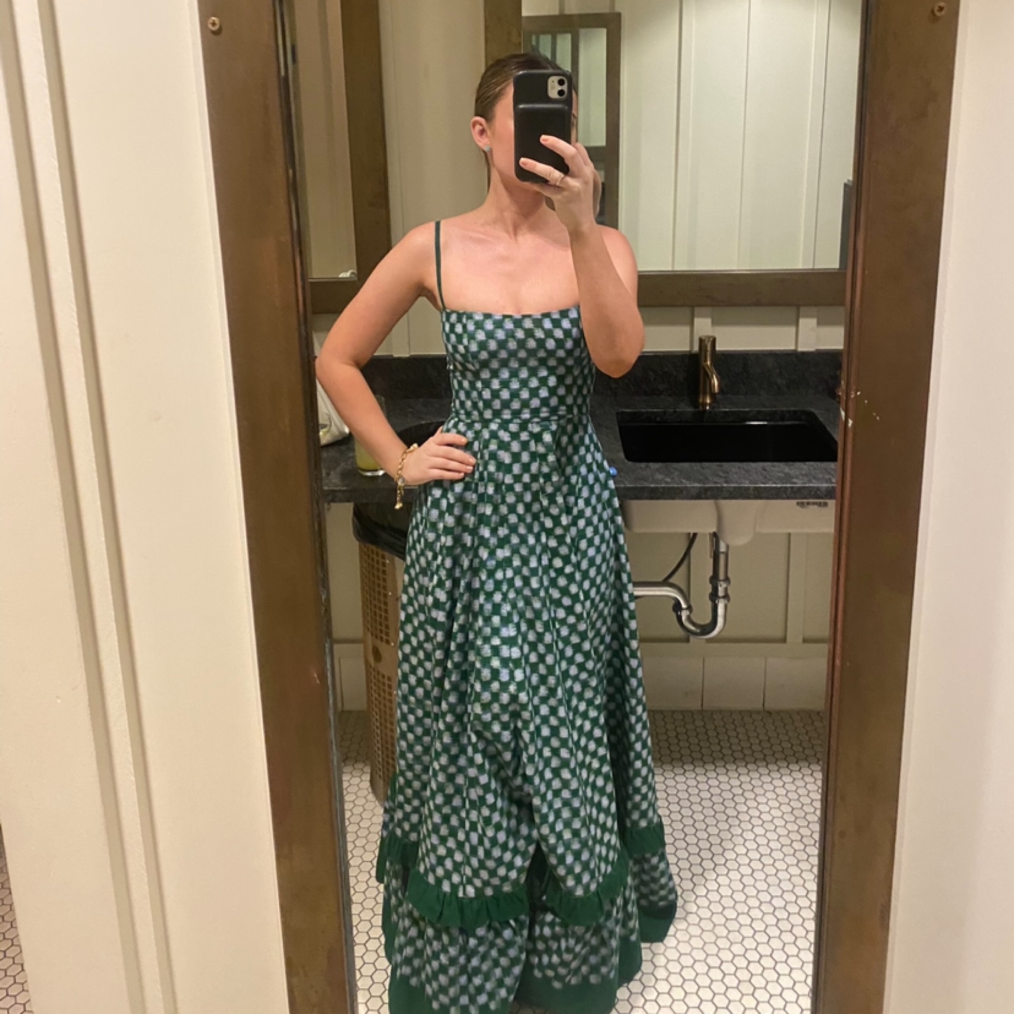 De Castro Green Checkmate Maxi Dress by De castro - Pickle