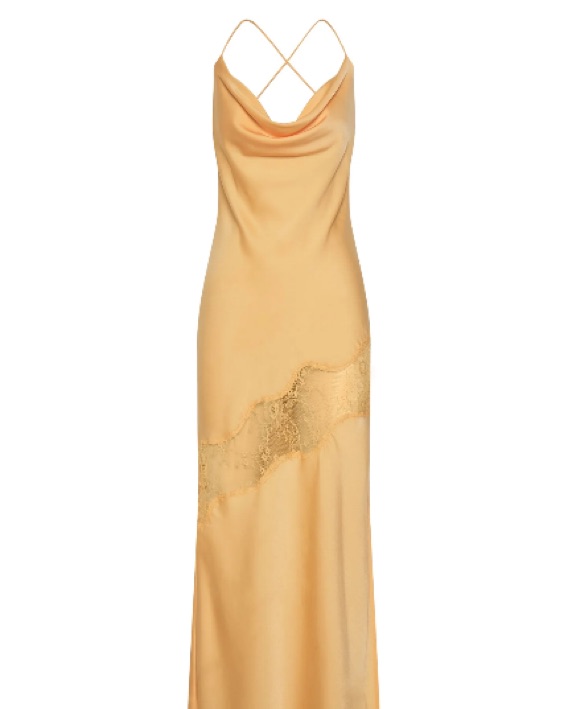 Kain & D≒SIRE LEAVE ME...20250307 Meshki Chandra Lace Detail Satin Maxi | Pickle