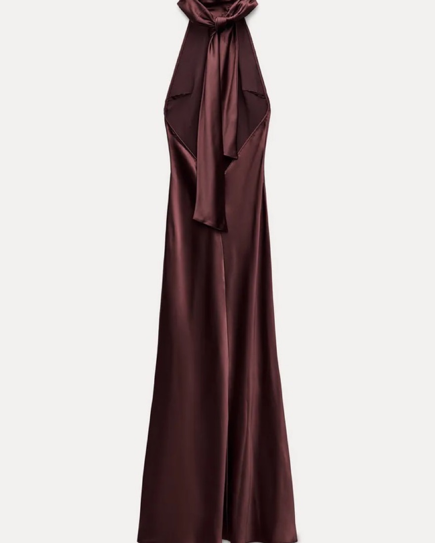 halter neck long dresses Mirella Plunge Halter Neck Maxi Dress main image 0