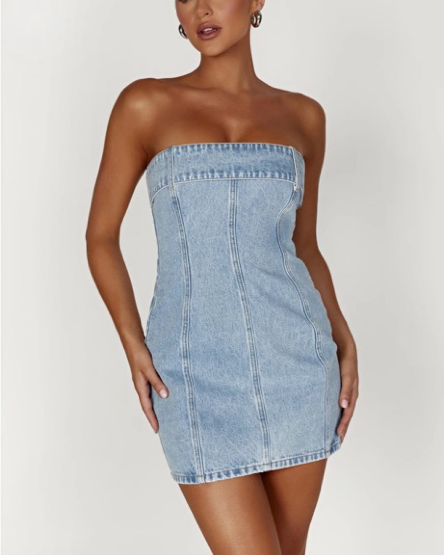 Meshki Jean Dress by Meshki - Pickle