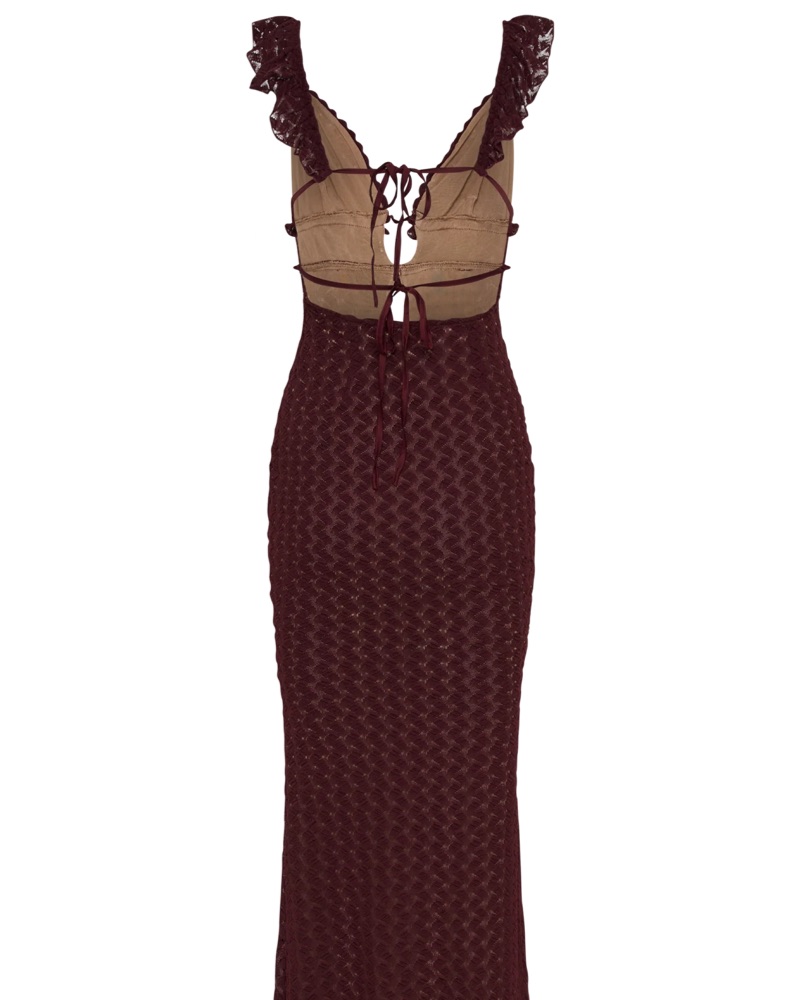 cotton lace dress for women Indigo Lace Print Dress – Peruvian Connection main image 0