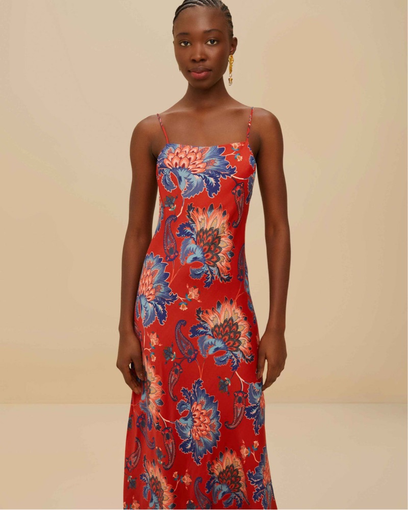 Farm Rio Red Luang Lenzing Maxi Dress by Farm Rio - Pickle