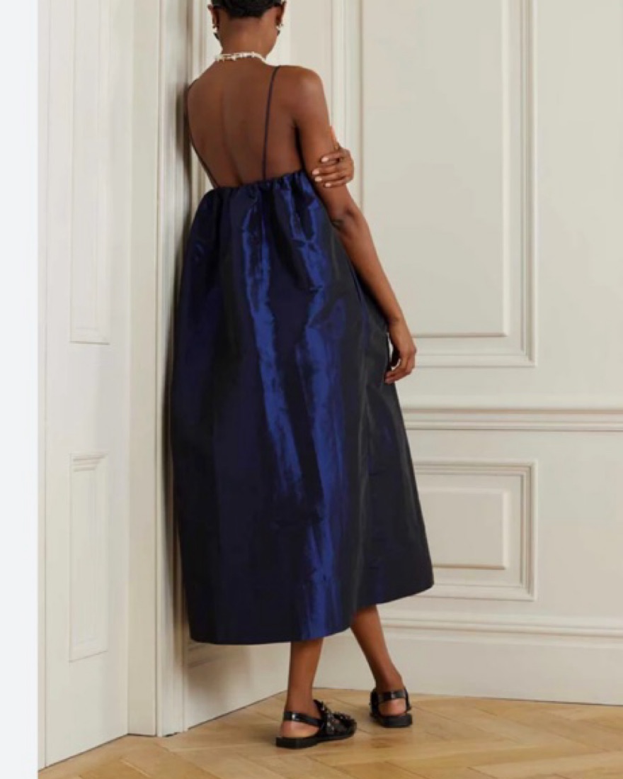 Ganni Taffet Midi Dress by Ganni - Pickle