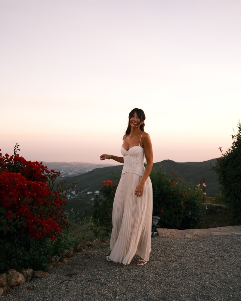 Her lip to ◆ Meurice Pleated Lace Dress Daniella Lace Corset Pleated Maxi Dress by Fashion Nova - Pickle