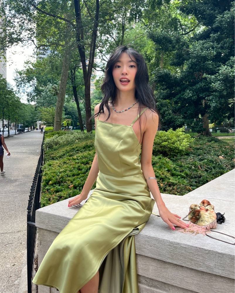 JASON WU Green Satin Dress Size0 by Jason Wu - Pickle