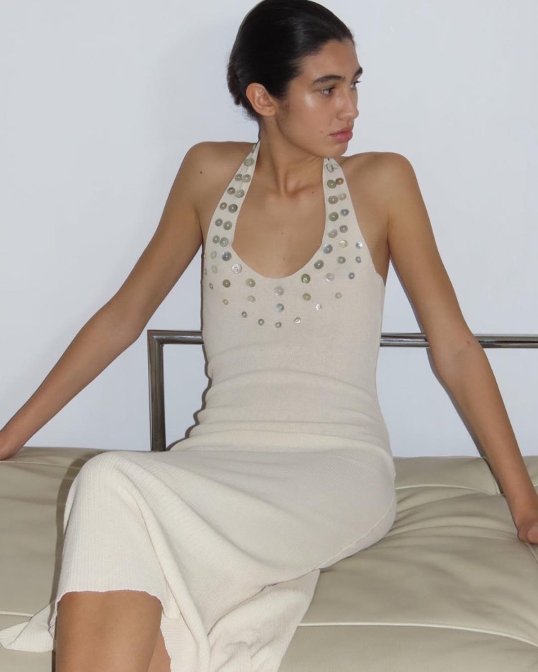 PALOMA WOOL｜DRESSES (Tulipe (SJ1302-620E)) Paloma Wool Beige Tulip Midi Dress | Pickle