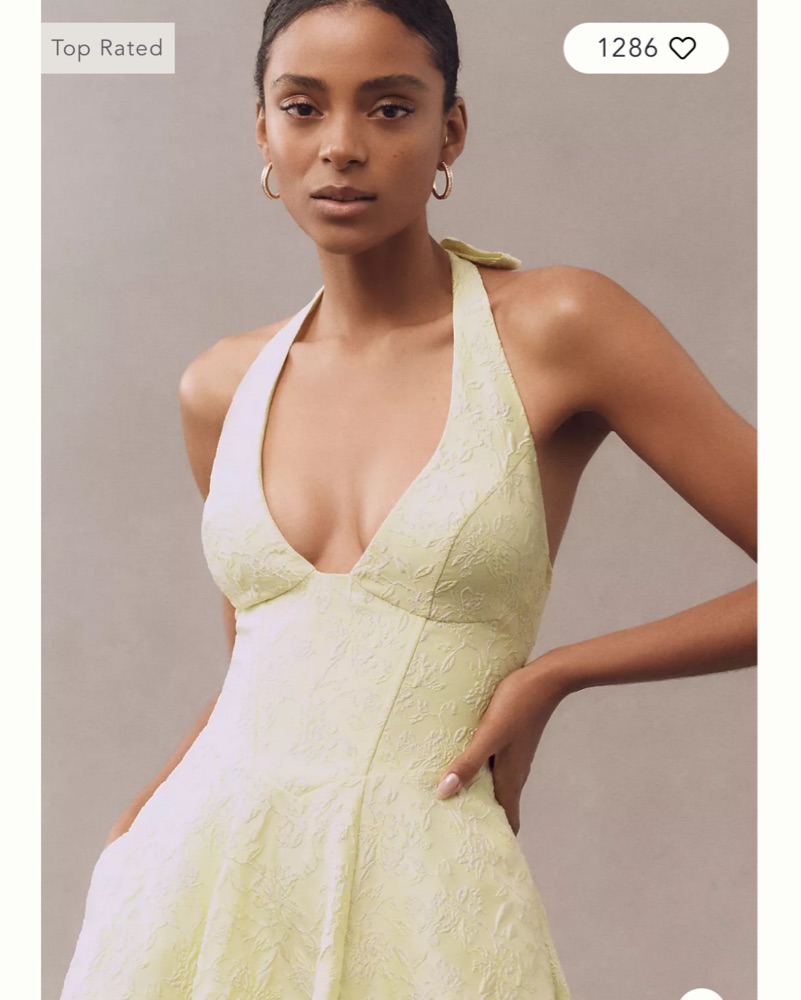 Mare Mare Halter Corset Fit & Flare Jacq by Anthropologie - Pickle