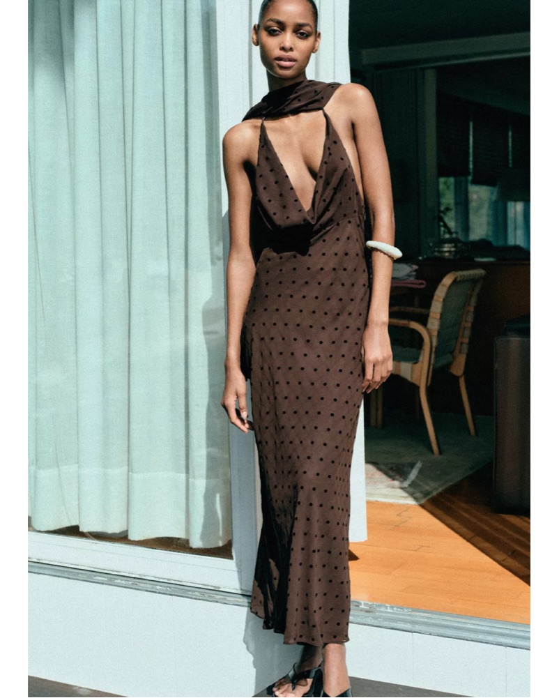 Zara Polka Dot Scarf Dress by Zara - Pickle