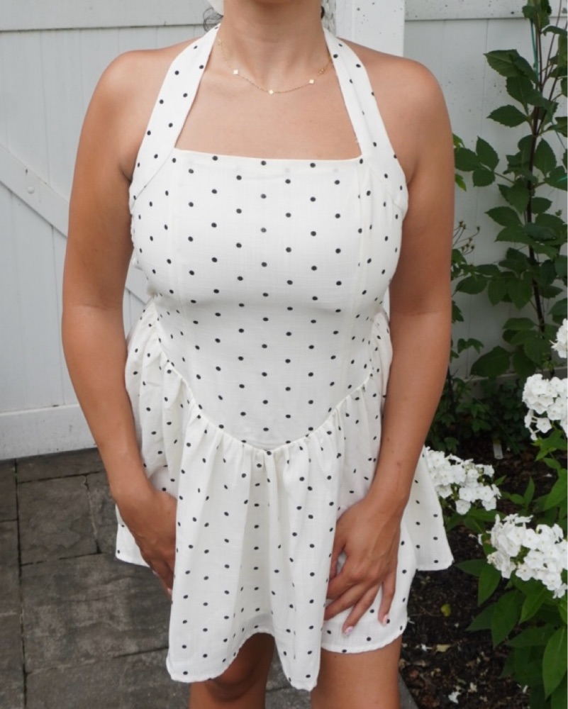 White With Polka Dot Illusion Dress by Sincerely Jules - Pickle