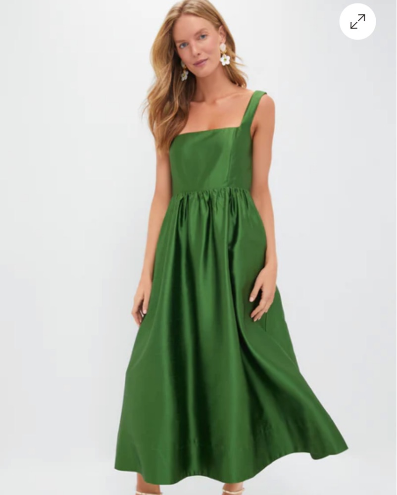 Tuckernuck Green Dupioni Esme Dress by Tuckernuck - Pickle