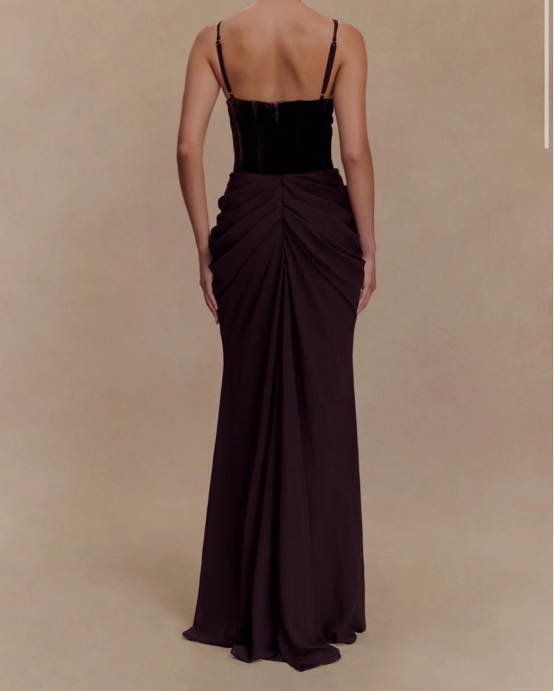 chocolate brown corset dress Rosa Corset Dress – Retrofete main image 0