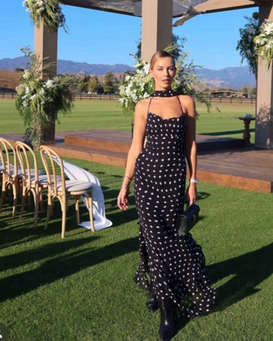 giulia maxi dress in black and cream LPA Giulia Maxi Dress – Rent with Iz main image 1