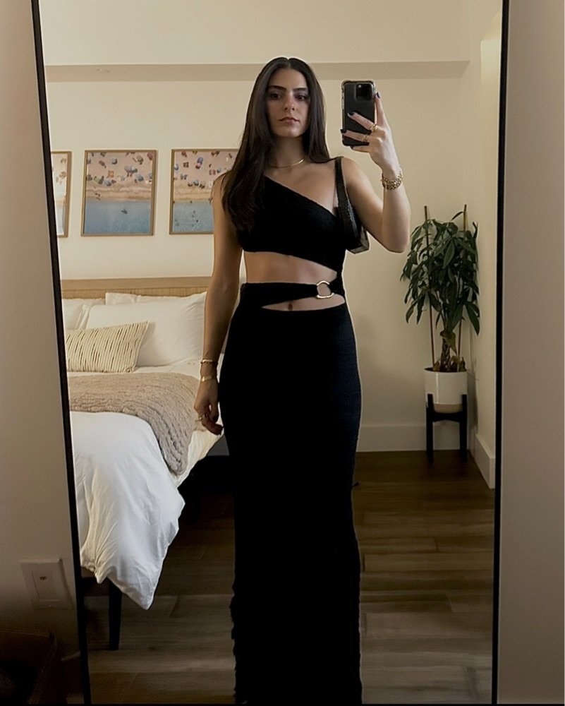 red and black cocktail dress FARM Rio Black Latin Roses 3d Flower Layered Maxi Dress, Latin Roses Black / XXS