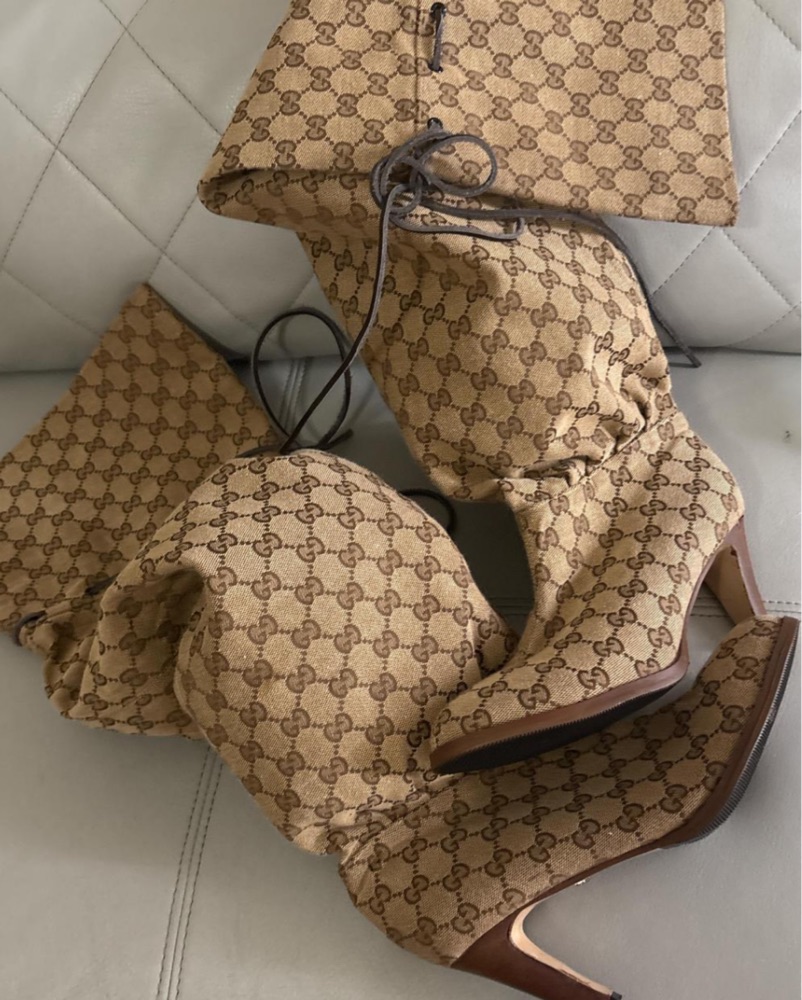 Slouchy Gucci Boots by Gucci - Pickle