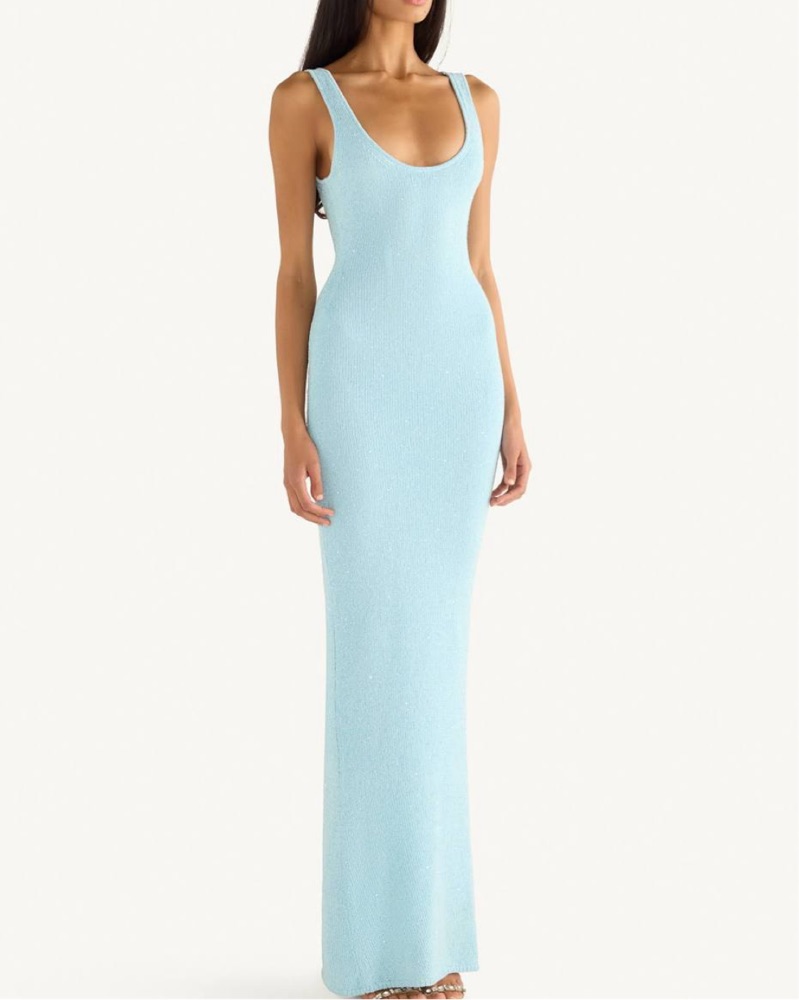asta resort ana dress baia blue sequin by Asta Resort Color:OLIVE