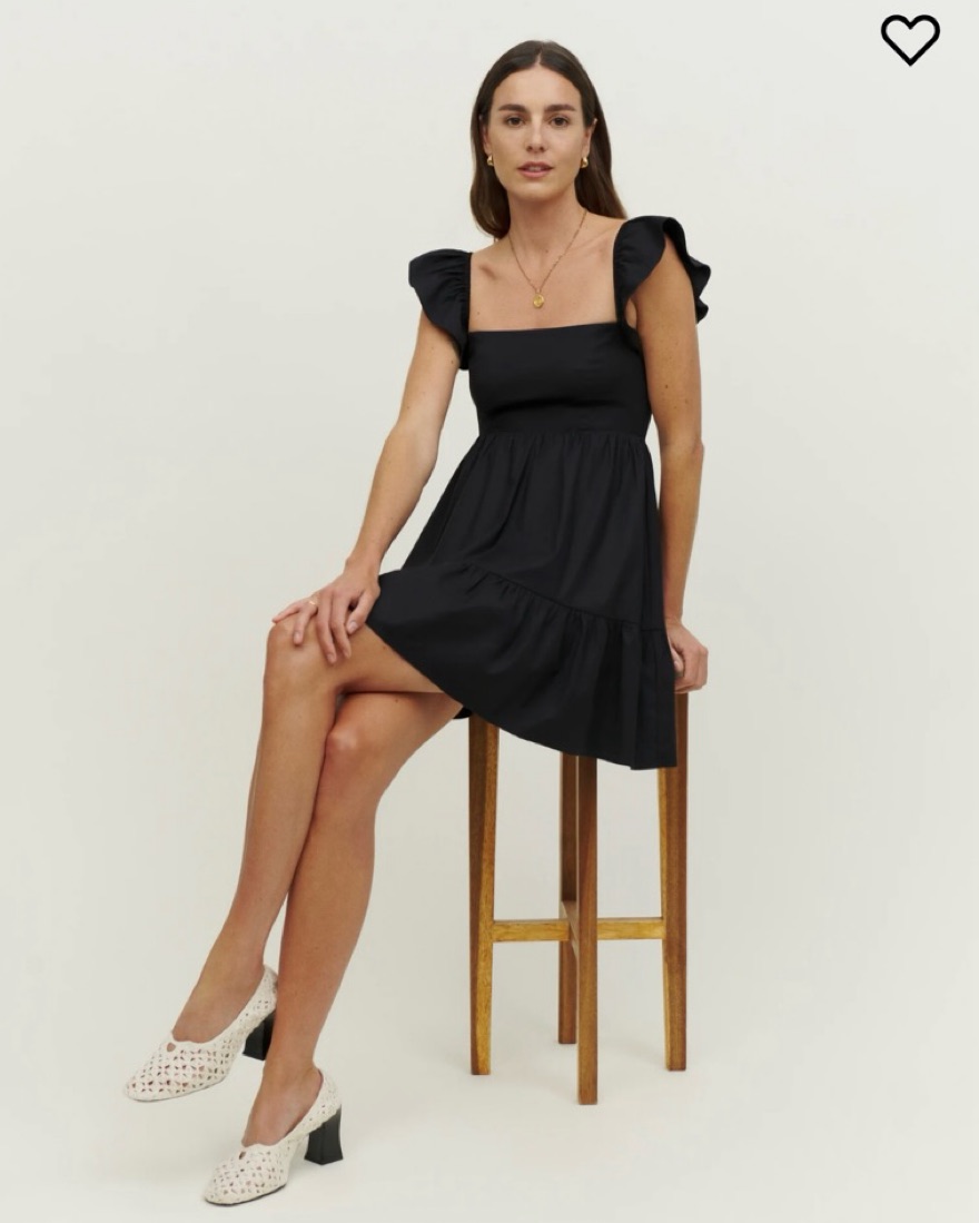 Reformation リフォーメーション ジュニア リネン ドレス Reformation Jeune Dress in Black | Pickle