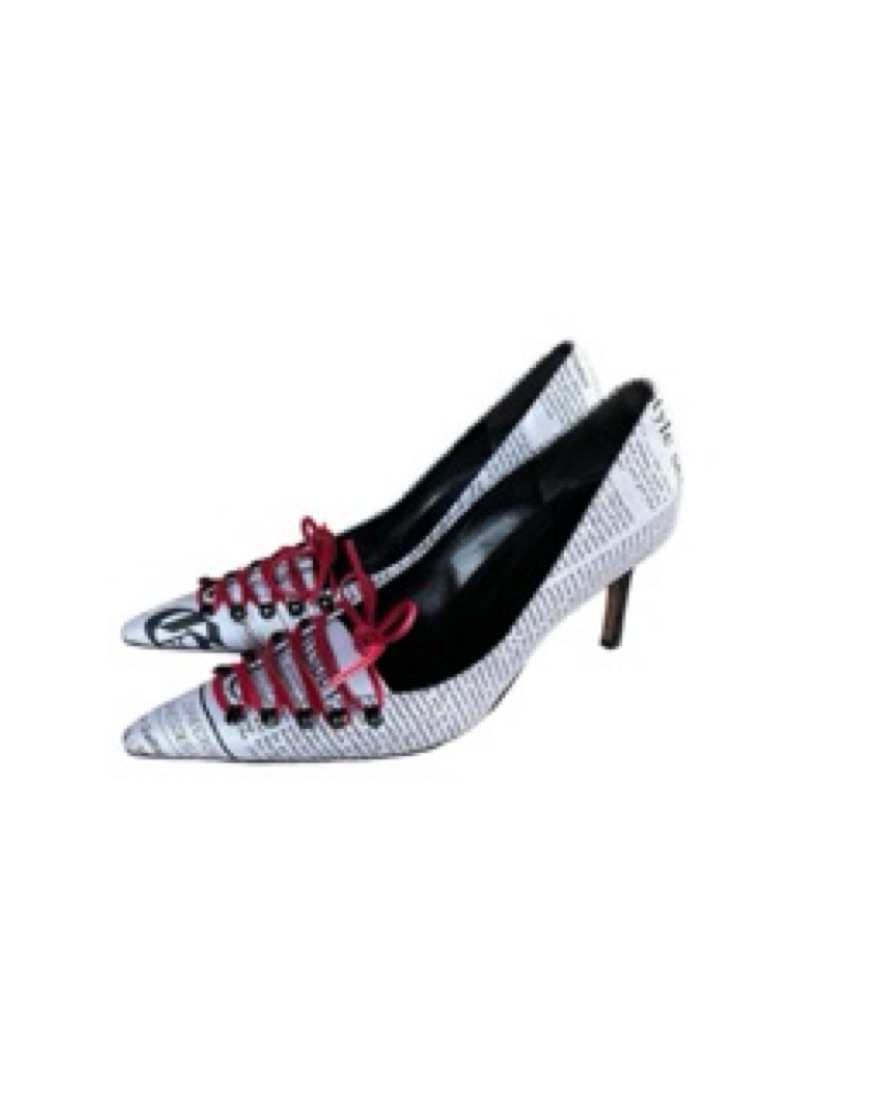 RARE* Galliano Newspaper Lace-Up Heels by John Galliano - Pickle