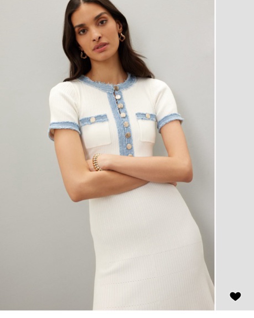 White/Blue Sandro Maxi Dress by Sandro - Pickle