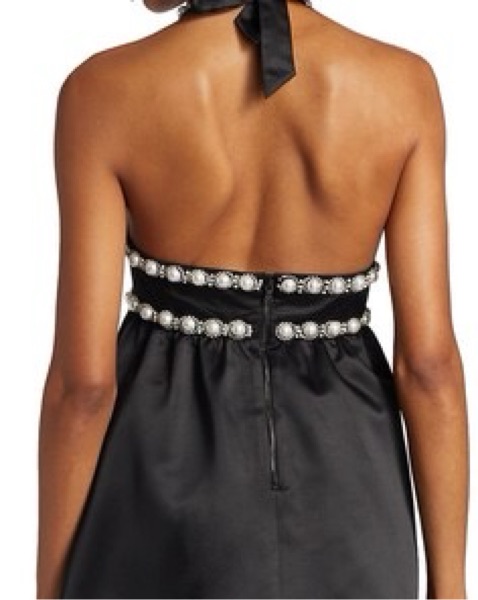 alice and olivia black pearl dress CHERRA PEARL NECK MIDI DRESS in BLACK