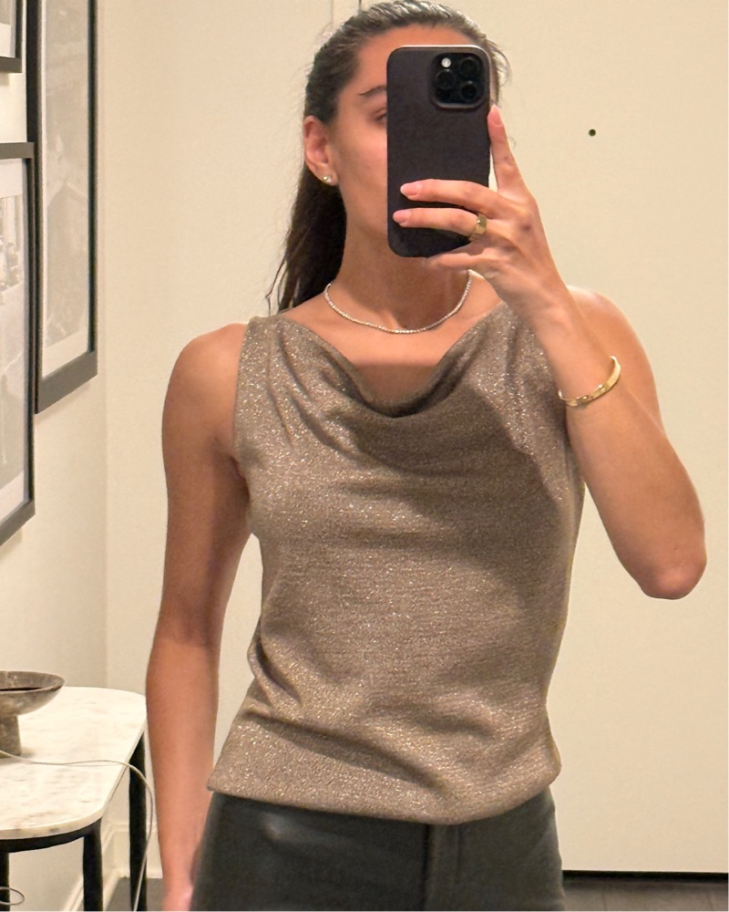 Gucci Tom Ford Gold Cowl Neck Tank by Gucci | Pickle