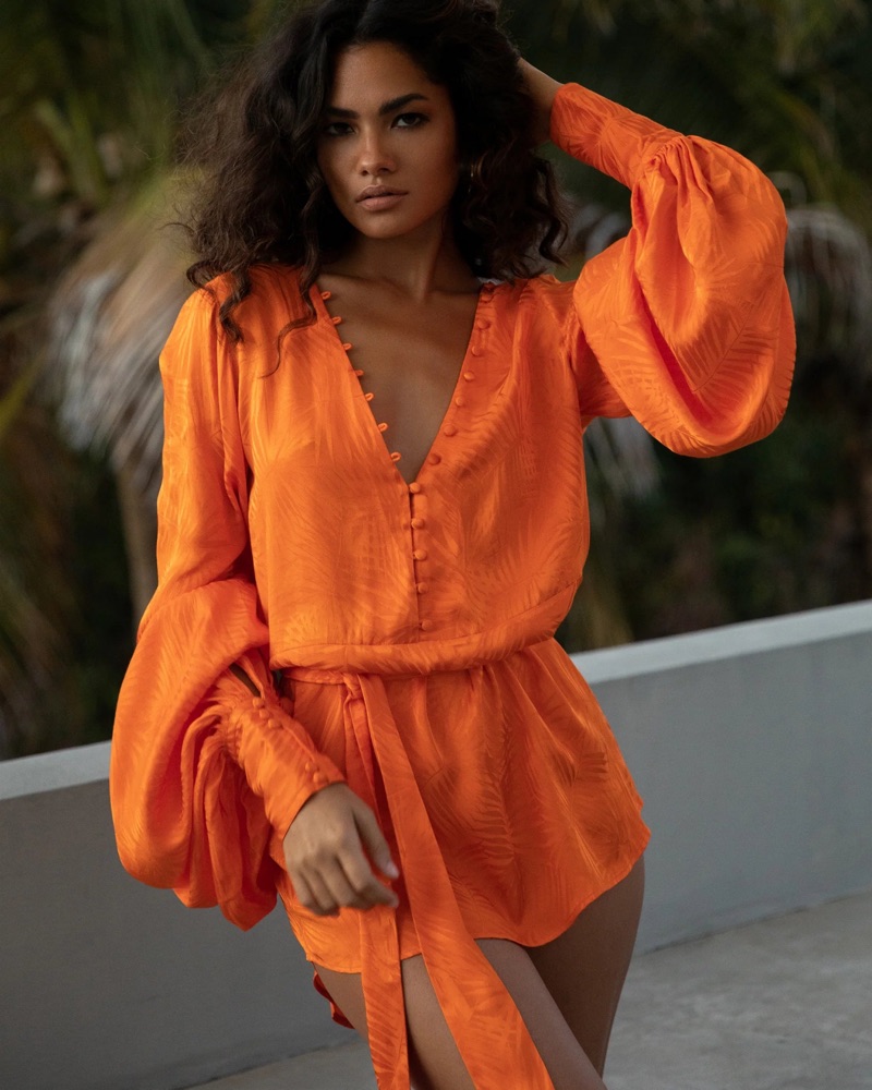 rat and boa orange frill dress Rat & Boa Rio Ruffle Maxi Dress Orange Size S