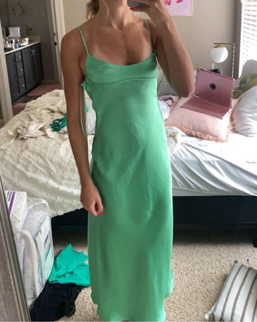 zara silk maxi dress NWT WOMAN $79 SS25 ZW COLLECTION SATIN EFFECT DARK NAVY 9763/987 LONG GATHERED SATIN DRESS Zara - Satin Effect Midi