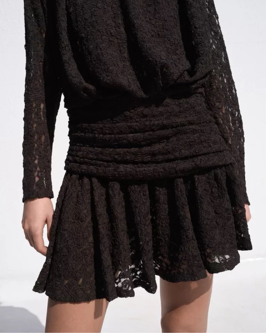 zara black drop waist dress Ivory Lace Inset Midi Dress XL main image 1