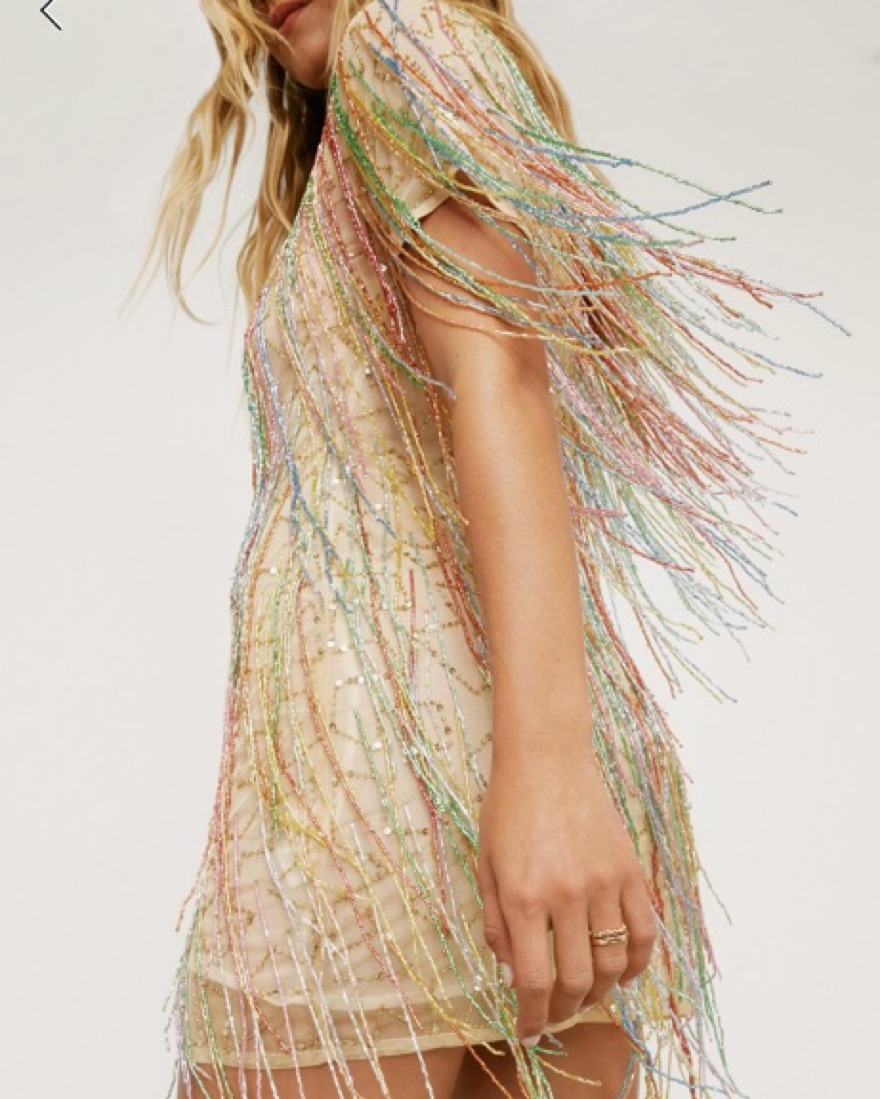 nasty gal tassel beaded mini shift dress Natsy Gal Beaded Mini Shift Dress for The Eras Tour
