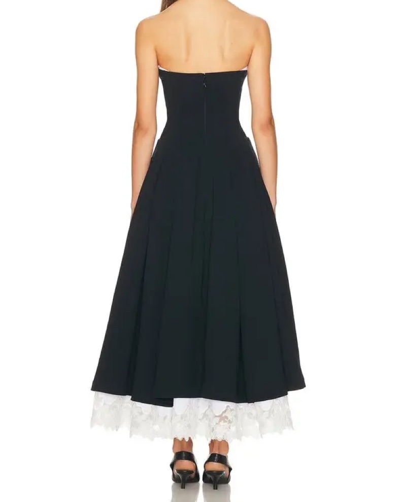 helsa black midi dress $700 Helsa The Finale Midi Dress by Helsa