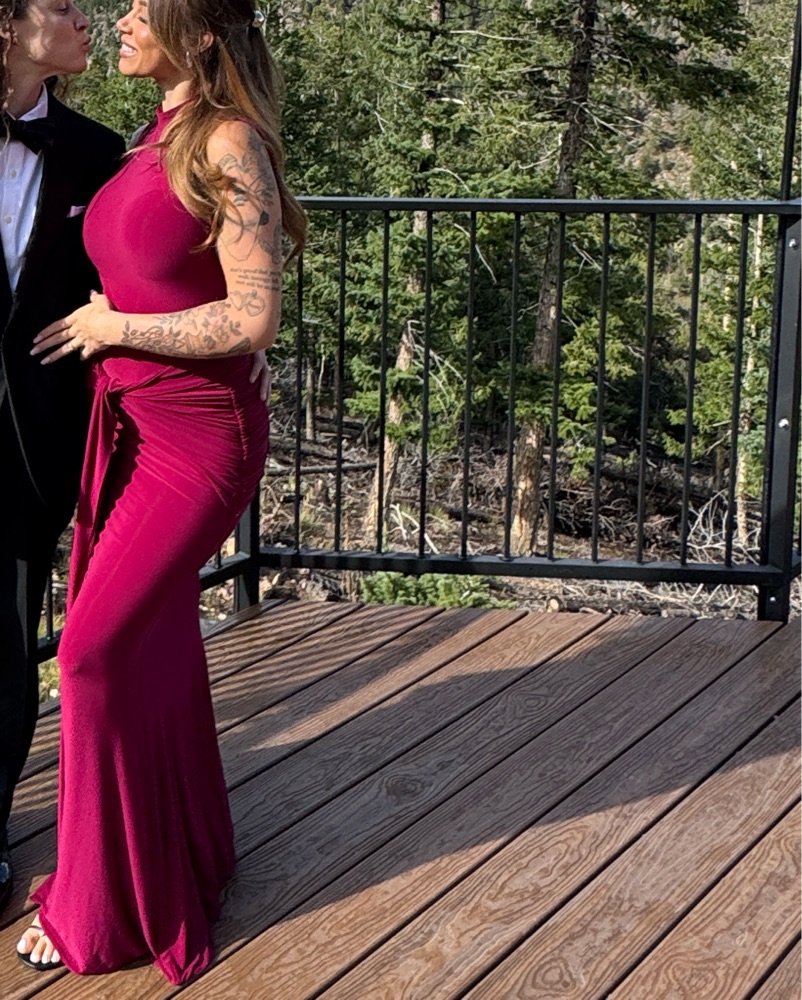 club london red dress Kianne | RED Draped Short-Sleeve Maxi Dress