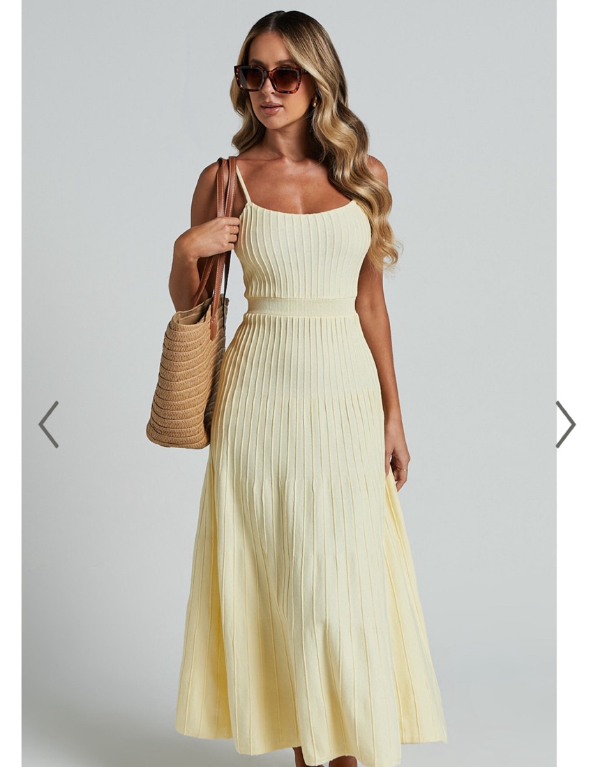 showpo knit dress Showpo Midi Knit Dress in Butter Yellow by Showpo