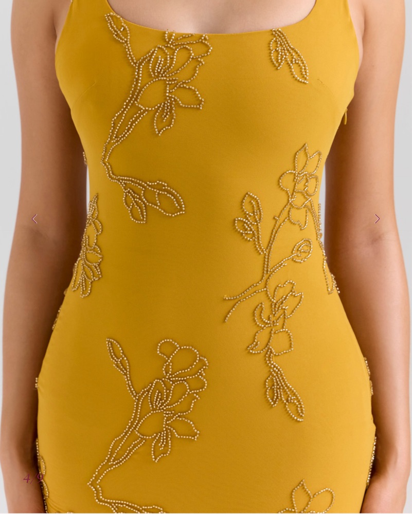 house of fun maxi dress gold Oriana Metallic Gold Foil Knit Maxi Dress main image 1