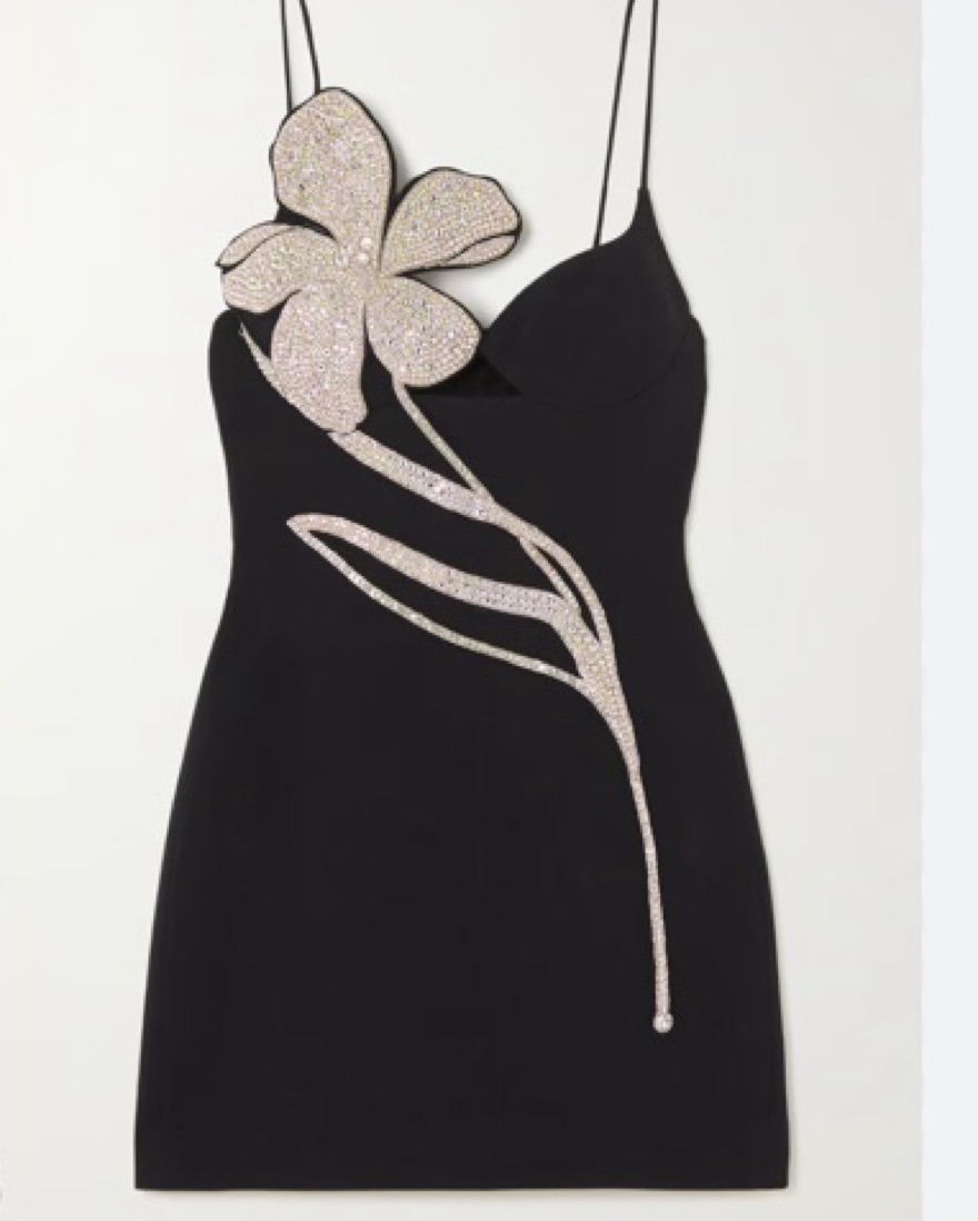 david koma embroidered cady mini dress David Koma Crystal-Embellished Cady Mini Dress – Runway Catalog main image 1