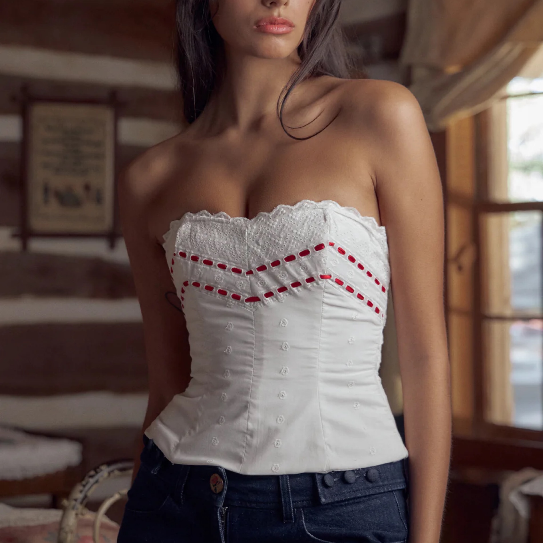 冬ギフト セ Mirror Palais Eyelet Corset | Pickle トップス