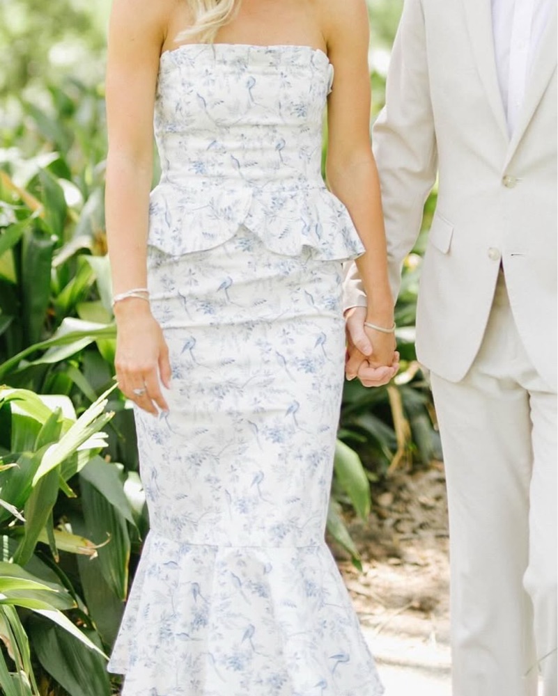 Dillards Bridal Blue And white Midi by Dillards - Pickle
