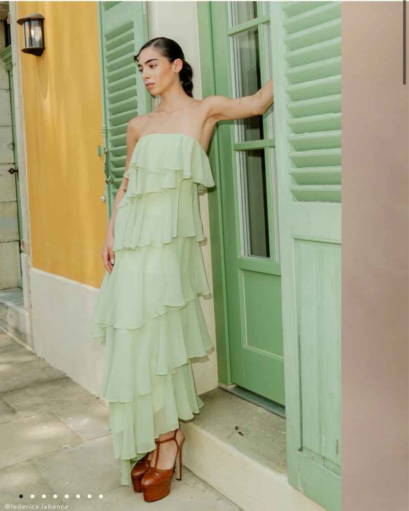 sachin and babi light blue dress Lilac Chiffon Strappy Ruffle Trim Maxi Dress main image 1