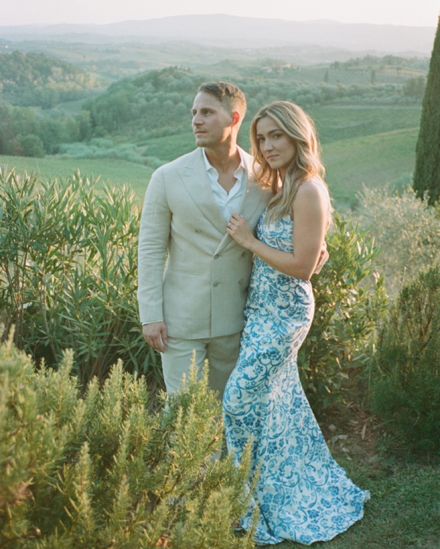 Carolina Herrera Blue &White Toile Gown by Carolina Herrera - Pickle