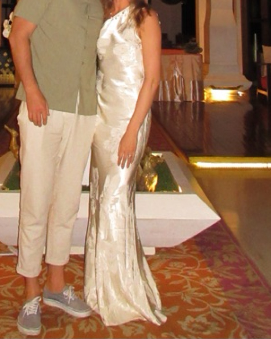 long sleeve ivory prom dress Elegant White Long Sleeves Prom Dress Slit Long With Lace Appliques