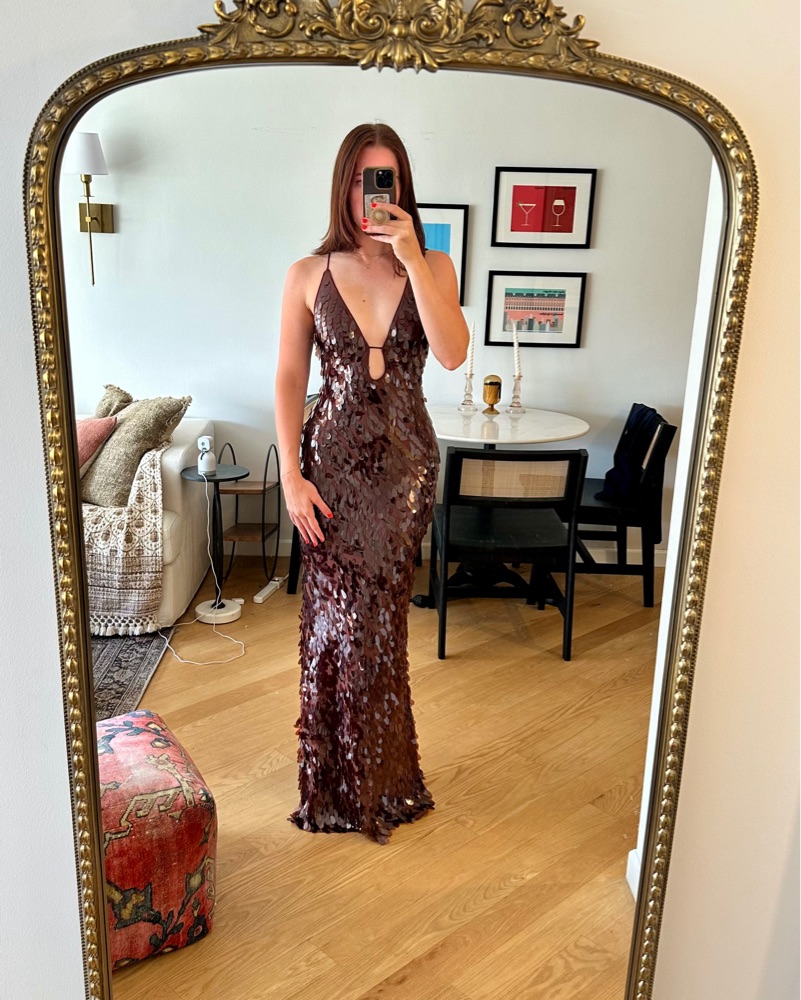 misha sequin dress Misha Collection - The 'sapphire' Sequin Dress - Fig